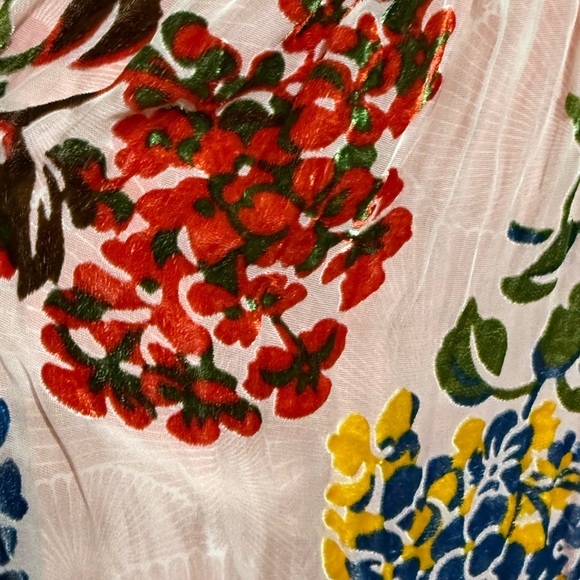 Maeve by Anthropologie Flower Market Swing Dress Velvet Burnout Red Motif Sz M - Picture 13 of 14